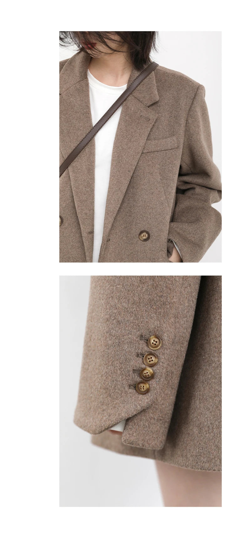 Abrigo de mezcla de lana para mujer CHIC VEN