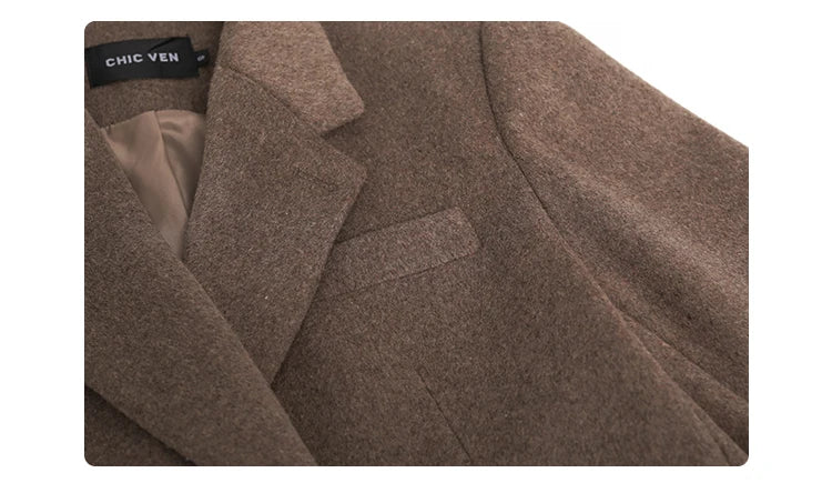 Abrigo de mezcla de lana para mujer CHIC VEN