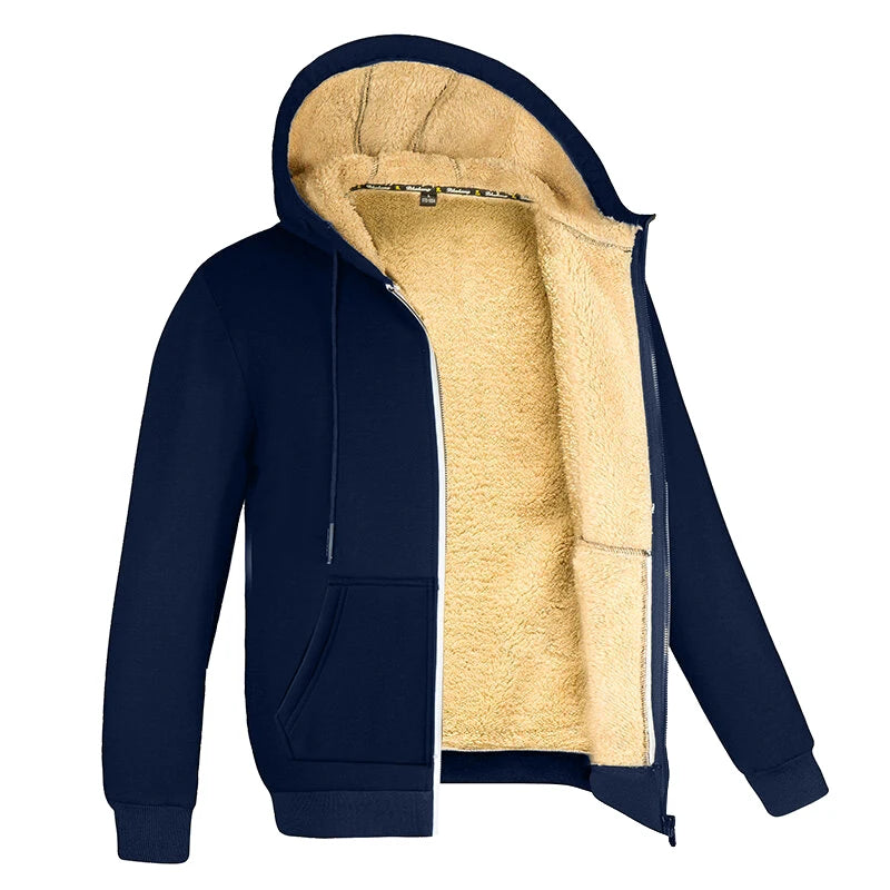 Abrigos de lana de cordero de invierno, chaquetas gruesas y cálidas, sudaderas con capucha y cremallera de manga larga, estilo deportivo informal, abrigo negro con capucha para hombre y mujer.