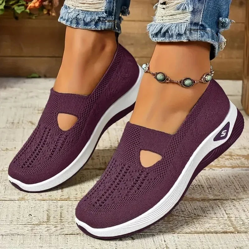 Zapatillas deportivas para mujer, transpirables, informales, de verano, con suela blanda, ortopédicas, ligeras, fáciles de poner y quitar, antideslizantes y planas.