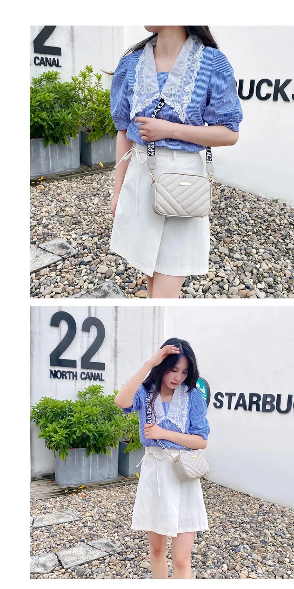 Bolso bandolera de piel sintética de alta calidad para mujer, con asa enrollable, ideal para cámara, teléfono móvil o como bolso cruzado informal.