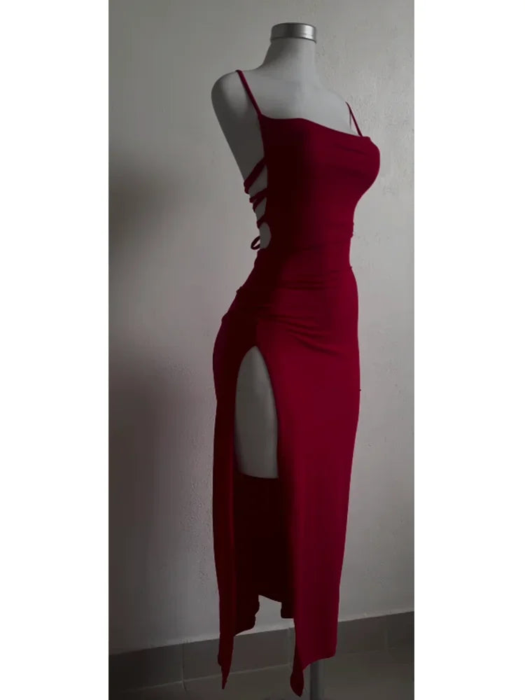Vestido de alta sensibilidad con tirantes halter, bolso Spice Girl, vestido de cadera