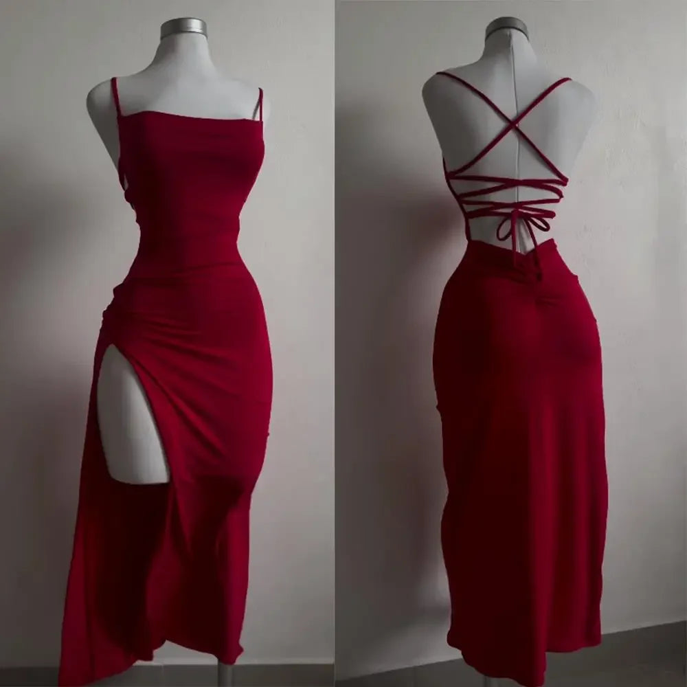 Vestido de alta sensibilidad con tirantes halter, bolso Spice Girl, vestido de cadera