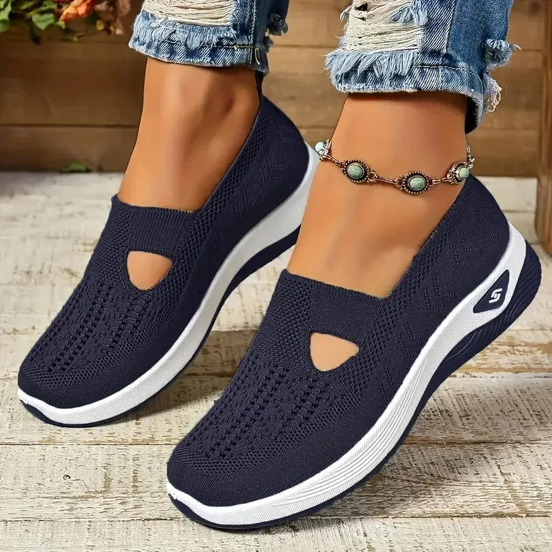 Zapatillas deportivas para mujer, transpirables, informales, de verano, con suela blanda, ortopédicas, ligeras, fáciles de poner y quitar, antideslizantes y planas.