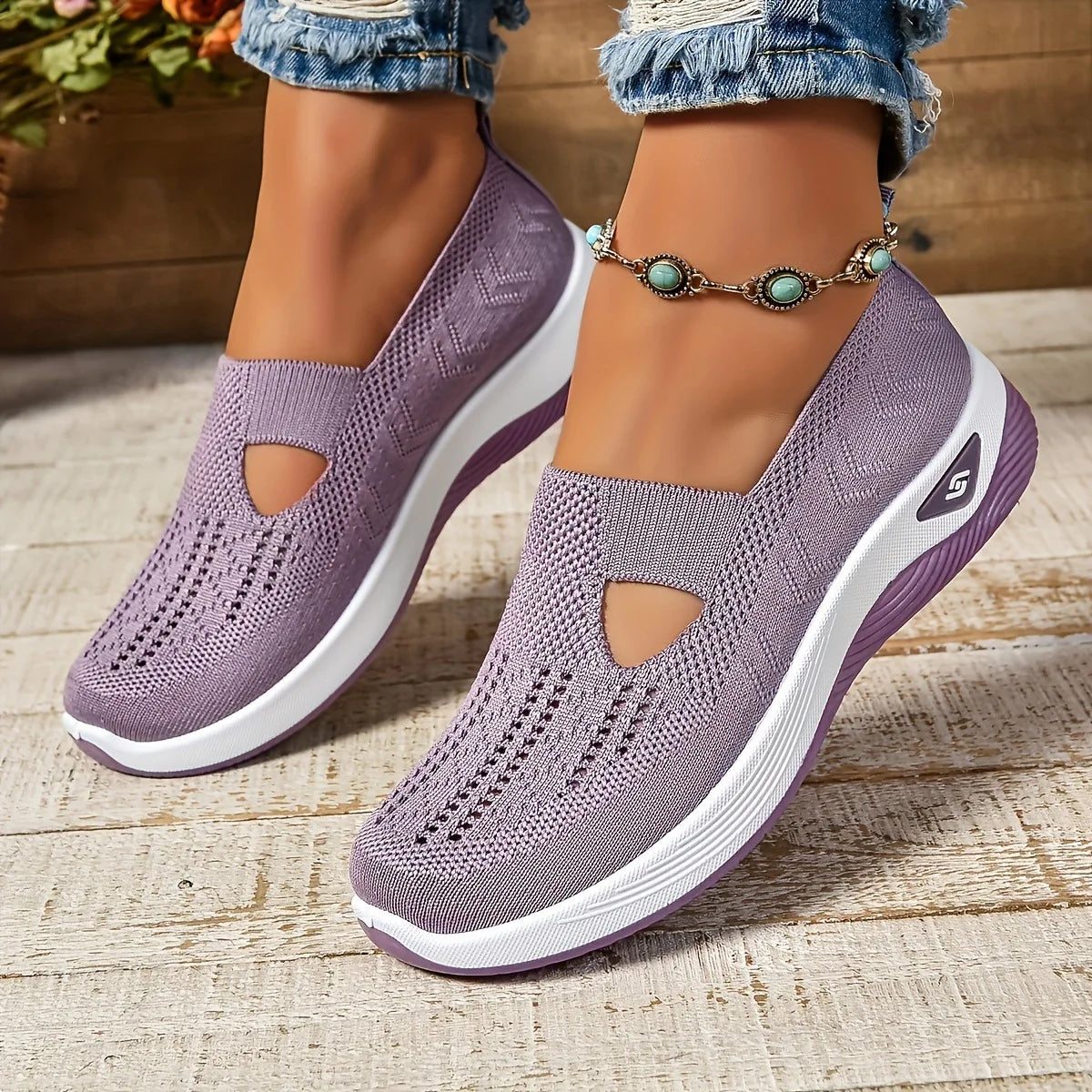 Zapatillas deportivas para mujer, transpirables, informales, de verano, con suela blanda, ortopédicas, ligeras, fáciles de poner y quitar, antideslizantes y planas.