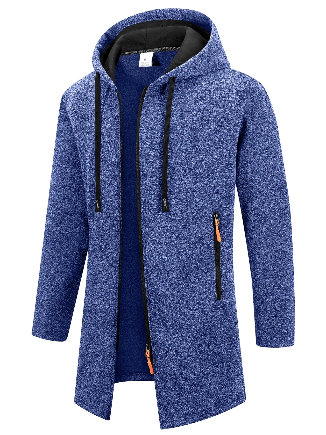 Sudadera con capucha para hombre, ideal para otoño e invierno. Forro polar cálido con cremallera.