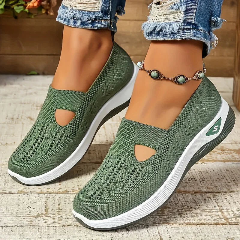 Zapatillas deportivas para mujer, transpirables, informales, de verano, con suela blanda, ortopédicas, ligeras, fáciles de poner y quitar, antideslizantes y planas.