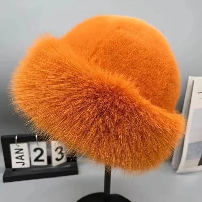 Gorro de felpa gruesa y cálida para mujer