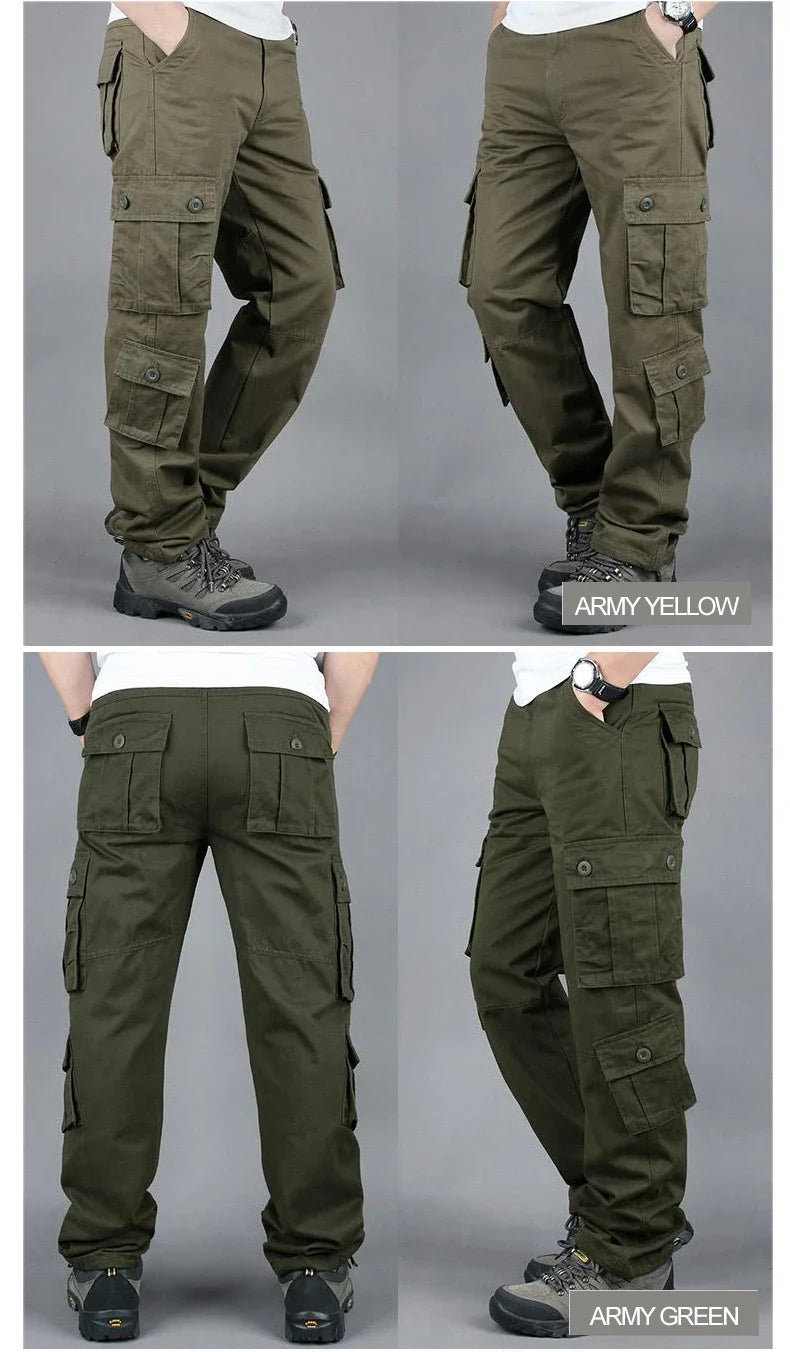 Pantalones cargo tácticos para hombre, de algodón, estilo overol, para trabajo al aire libre, tallas grandes, ropa de camuflaje para senderismo.