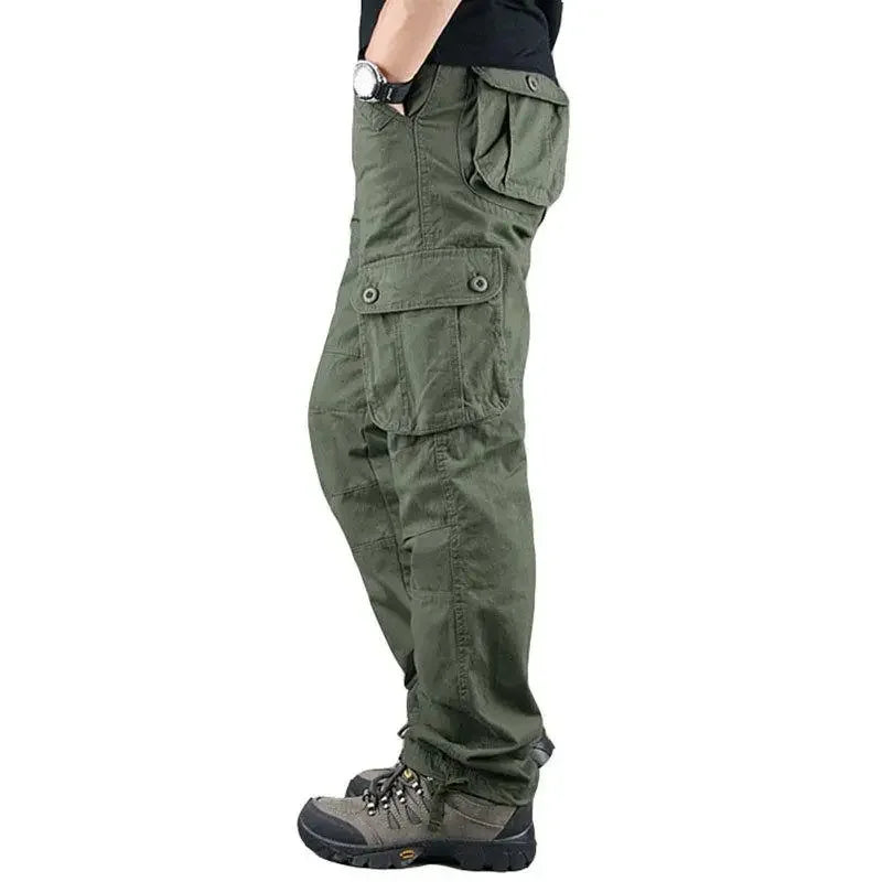 Pantalones cargo tácticos para hombre, de algodón, estilo overol, para trabajo al aire libre, tallas grandes, ropa de camuflaje para senderismo.