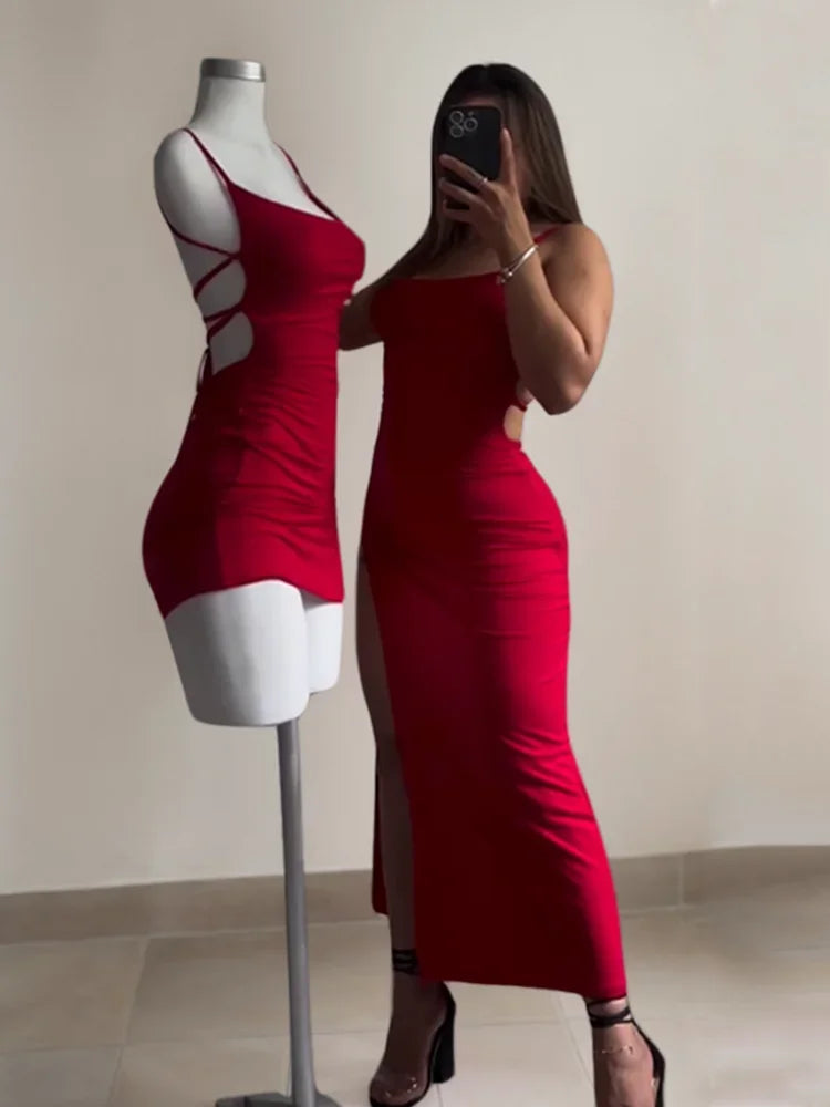 Vestido de alta sensibilidad con tirantes halter, bolso Spice Girl, vestido de cadera