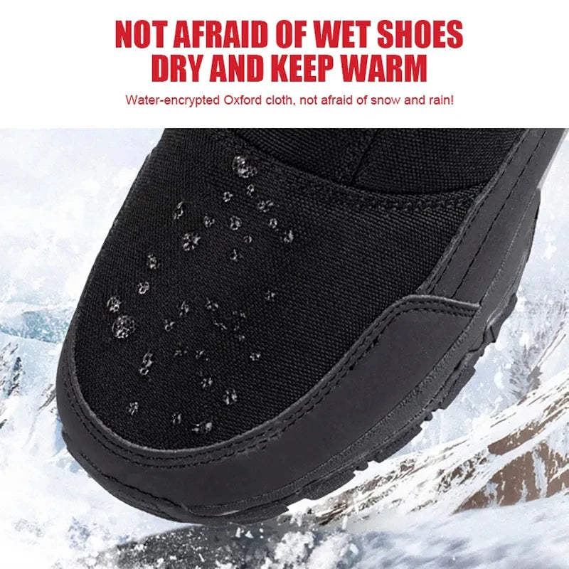 Botas de nieve impermeables para hombre, con exterior aislante, interior cálido y cómodas para exteriores.