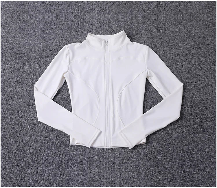 Chaqueta deportiva de manga larga para mujer, ideal para entrenar en el gimnasio o practicar yoga.