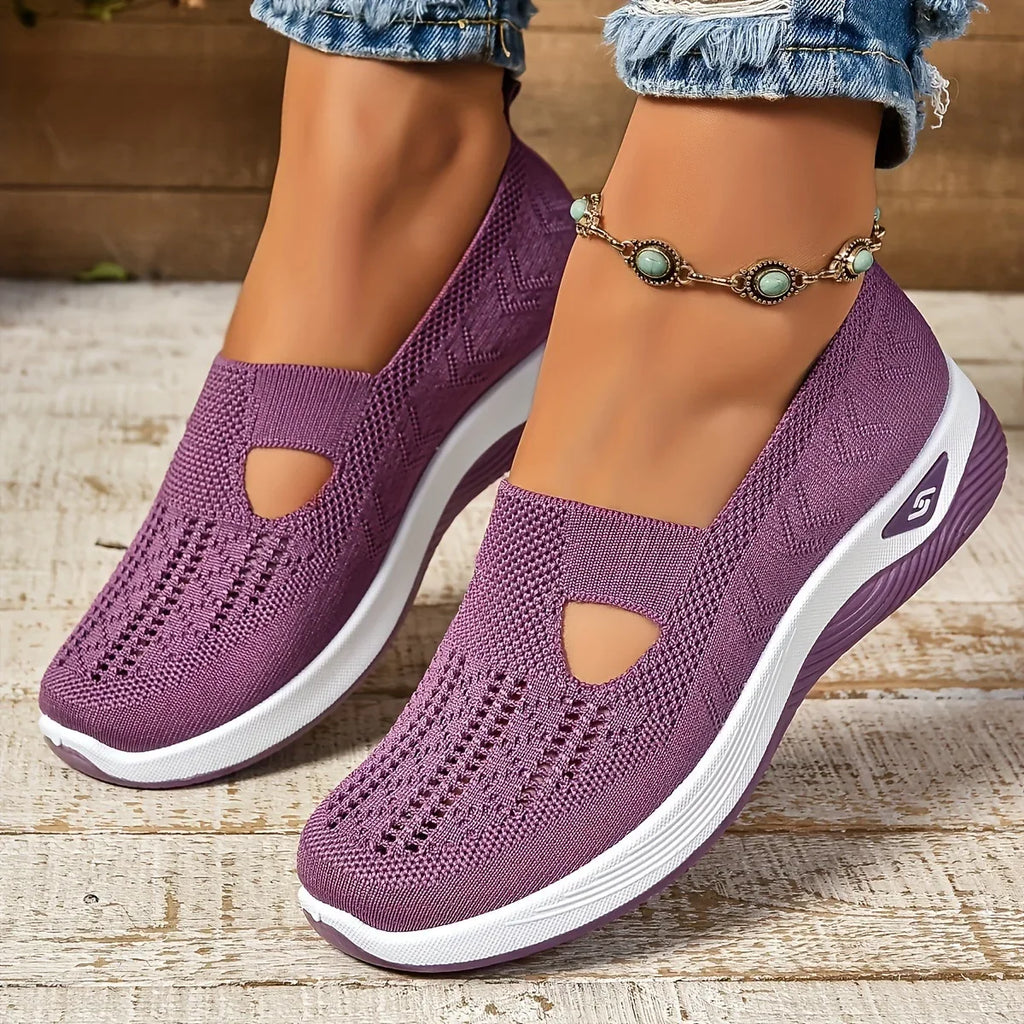 Zapatillas deportivas para mujer, transpirables, informales, de verano, con suela blanda, ortopédicas, ligeras, fáciles de poner y quitar, antideslizantes y planas.