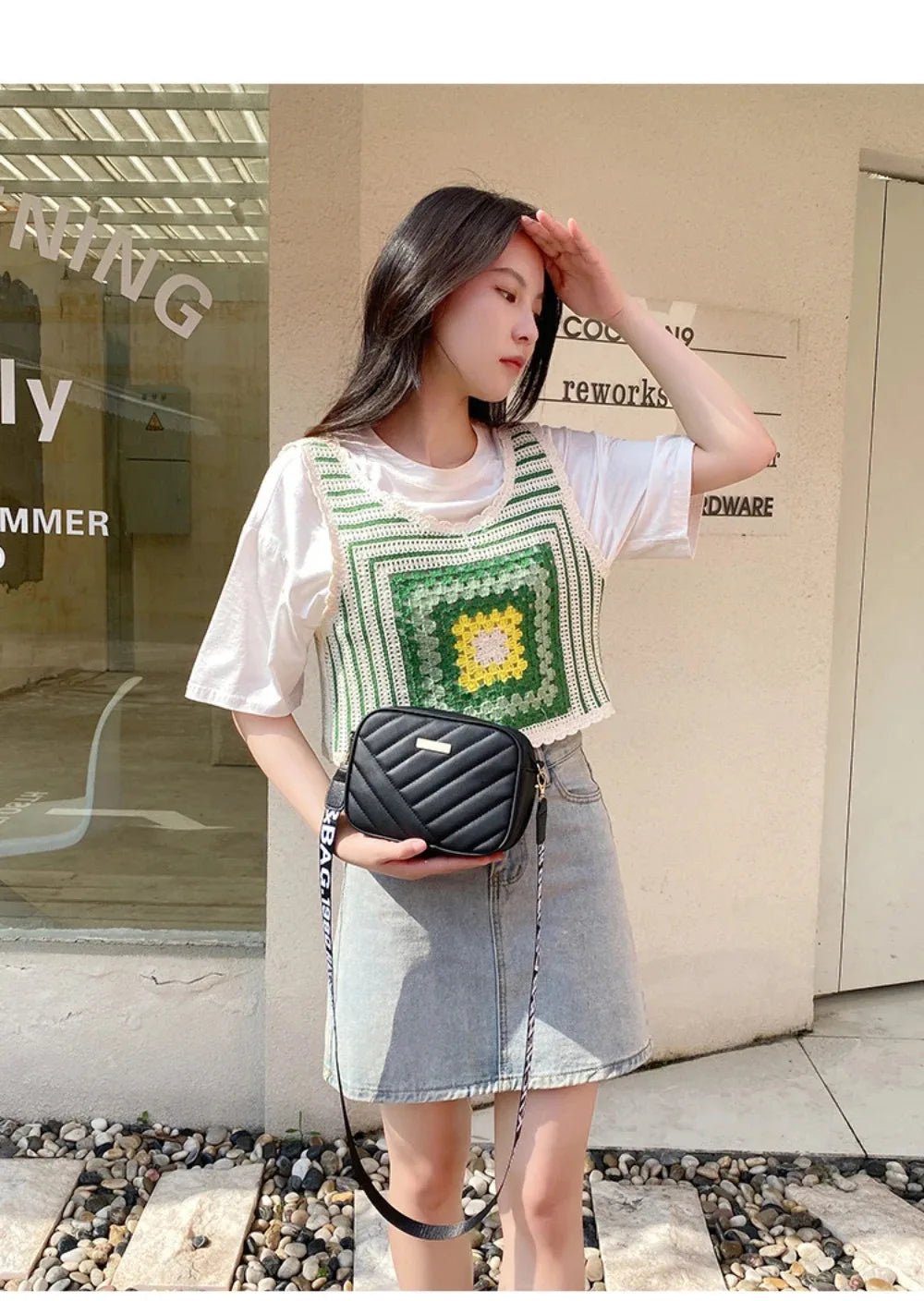 Bolso bandolera de piel sintética de alta calidad para mujer, con asa enrollable, ideal para cámara, teléfono móvil o como bolso cruzado informal.