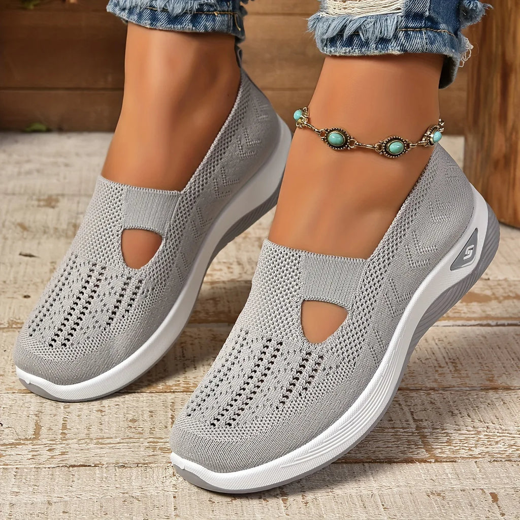 Zapatillas deportivas para mujer, transpirables, informales, de verano, con suela blanda, ortopédicas, ligeras, fáciles de poner y quitar, antideslizantes y planas.