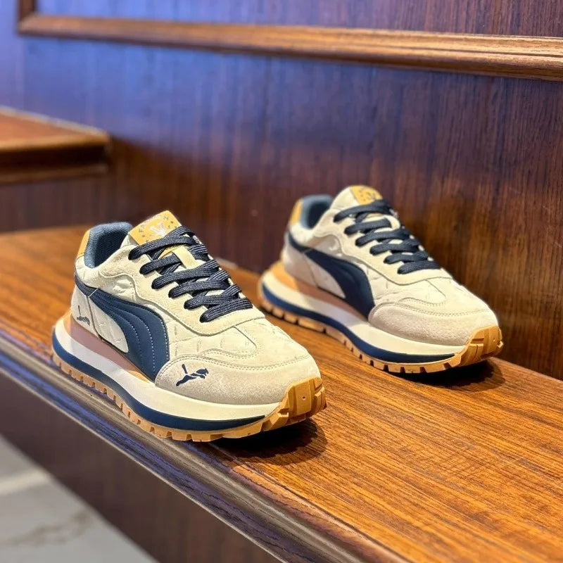 Zapatos casuales para hombre, zapatos deportivos de verano, zapatos casuales de suela gruesa para hombre, zapatos suaves y cómodos, antideslizantes, zapatos de moda para exteriores tipo board.