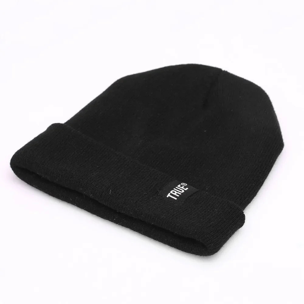 Gorro informal Letter True para hombre y mujer, gorro de invierno de punto, estilo hip-hop, gorro unisex.