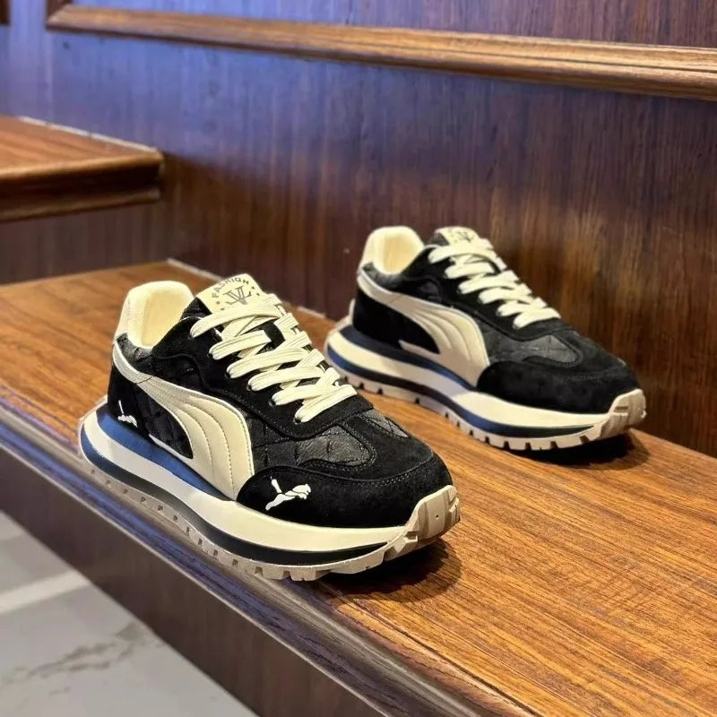 Zapatos casuales para hombre, zapatos deportivos de verano, zapatos casuales de suela gruesa para hombre, zapatos suaves y cómodos, antideslizantes, zapatos de moda para exteriores tipo board.