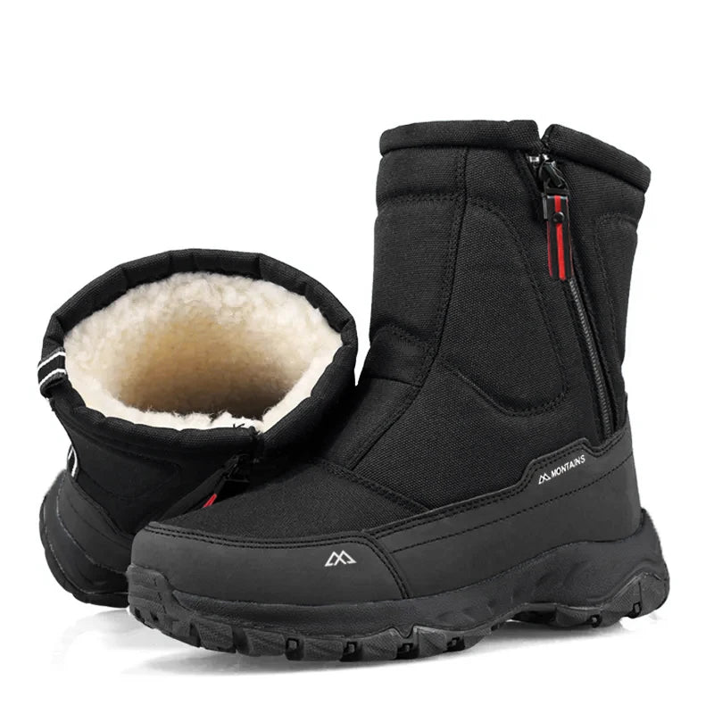 Botas de nieve impermeables para hombre, con exterior aislante, interior cálido y cómodas para exteriores.
