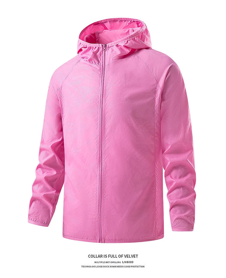 LNGXO Wasserdichte Wanderjacken für Damen und Herren, Sonnenschutz, Windschutz, Camping, Klettern, Regenmantel, Unisex, tragbare Kleidung