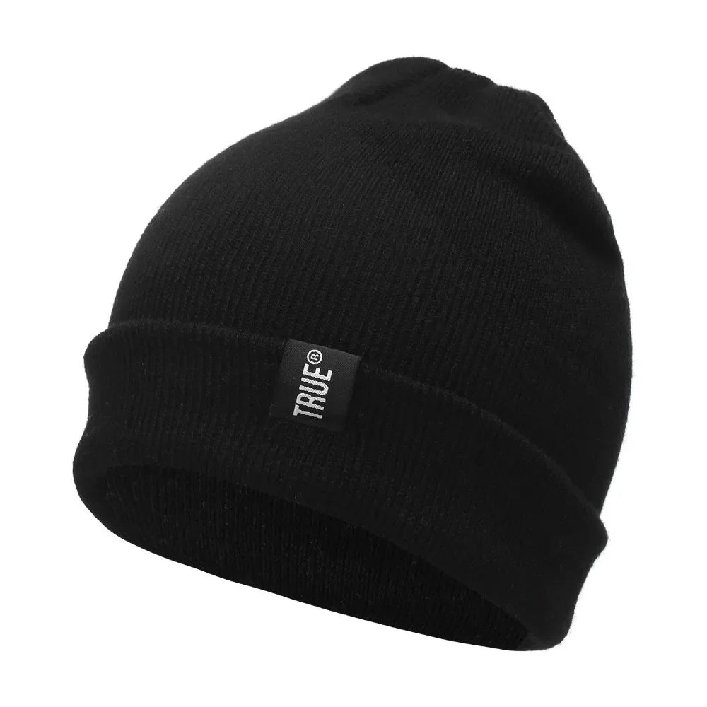 Gorro informal Letter True para hombre y mujer, gorro de invierno de punto, estilo hip-hop, gorro unisex.