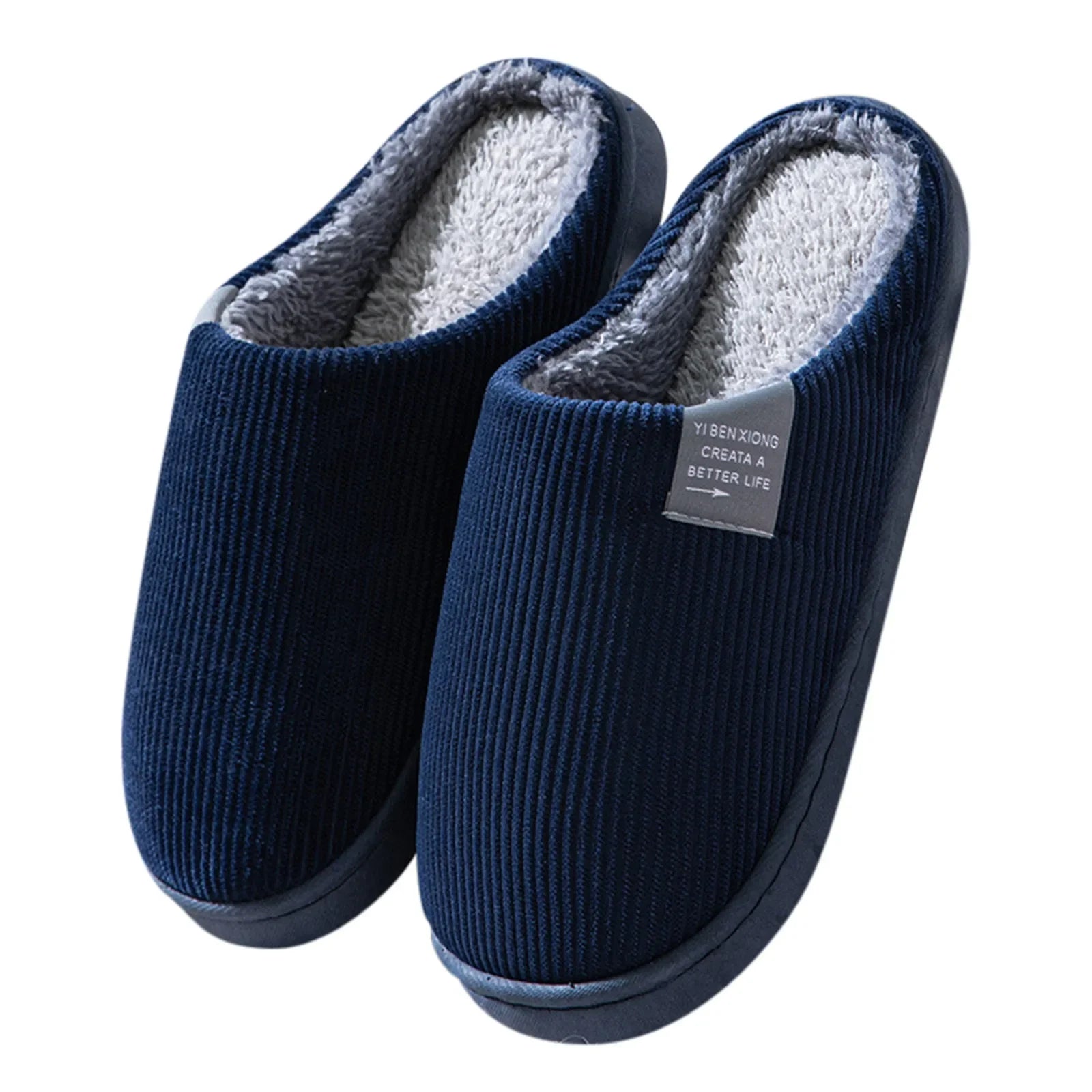 Nuevas pantuflas unisex informales de felpa gruesa con suela suave para estar en casa, pantuflas térmicas antideslizantes, planas para invierno.