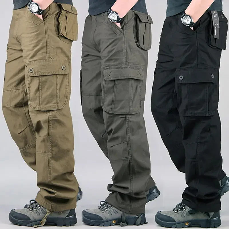 Pantalones cargo tácticos para hombre, de algodón, estilo overol, para trabajo al aire libre, tallas grandes, ropa de camuflaje para senderismo.