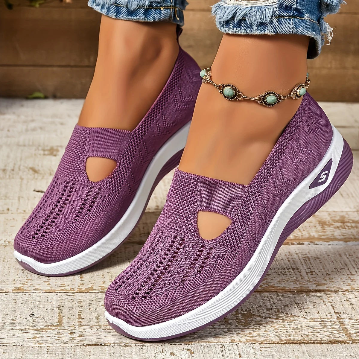 Zapatillas deportivas para mujer, transpirables, informales, de verano, con suela blanda, ortopédicas, ligeras, fáciles de poner y quitar, antideslizantes y planas.
