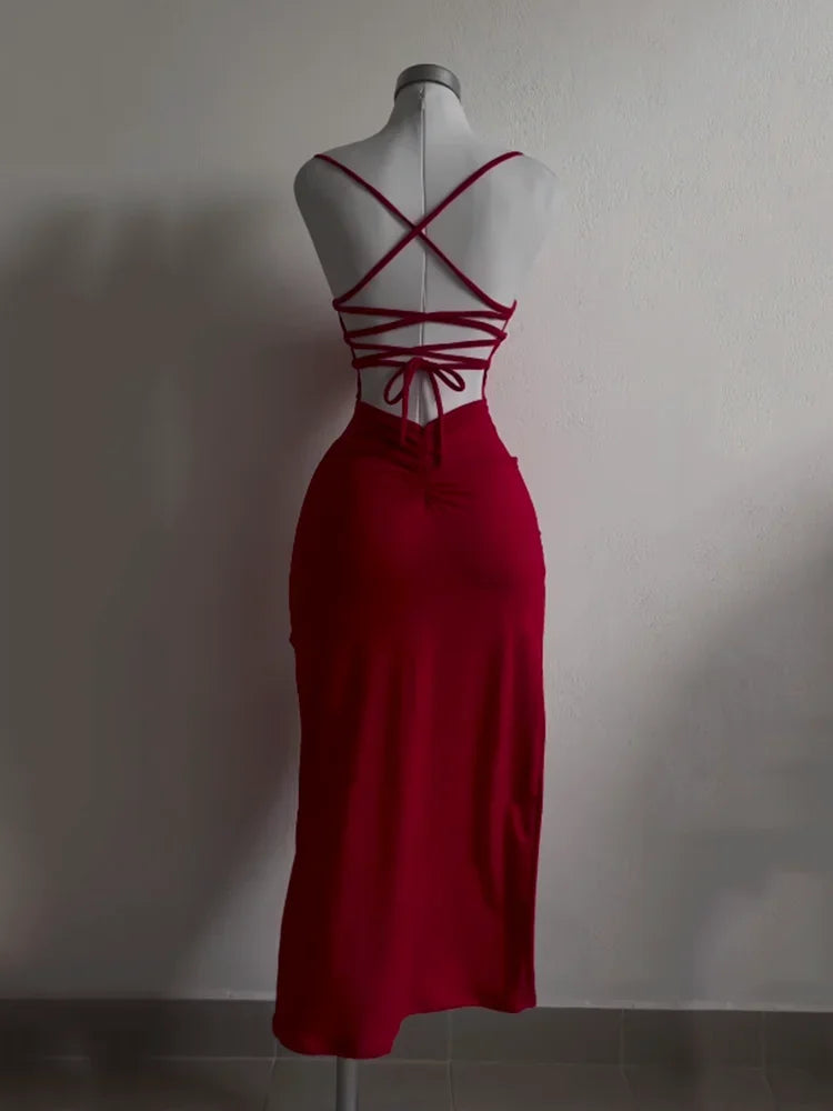 Vestido de alta sensibilidad con tirantes halter, bolso Spice Girl, vestido de cadera